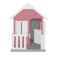 Casinha De Brinquedo Com Cercado E Cobertura Mdf Rosa/branco - Criança Feliz - 5