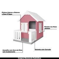 Casinha De Brinquedo Com Cercado E Cobertura Mdf Rosa/branco - Criança Feliz - 7