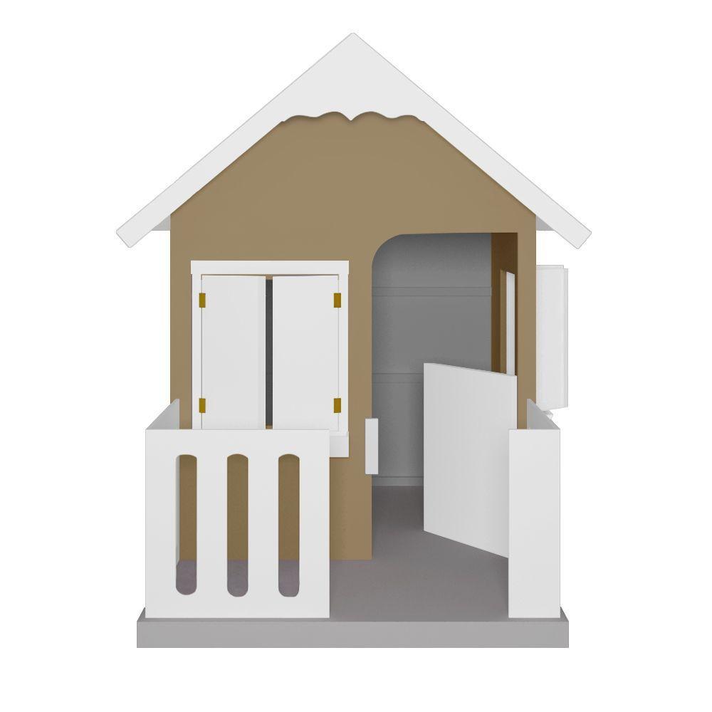 Casinha De Brinquedo Com Cercado E Cobertura Mdf Bege/branco - Criança Feliz - 5