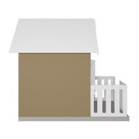 Casinha De Brinquedo Com Cercado E Cobertura Mdf Bege/branco - Criança Feliz - 3