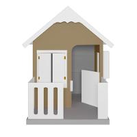 Casinha De Brinquedo Com Cercado E Cobertura Mdf Bege/branco - Criança Feliz - 5
