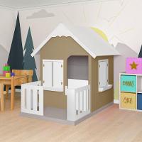 Casinha De Brinquedo Com Cercado E Cobertura Mdf Bege/branco - Criança Feliz - 9