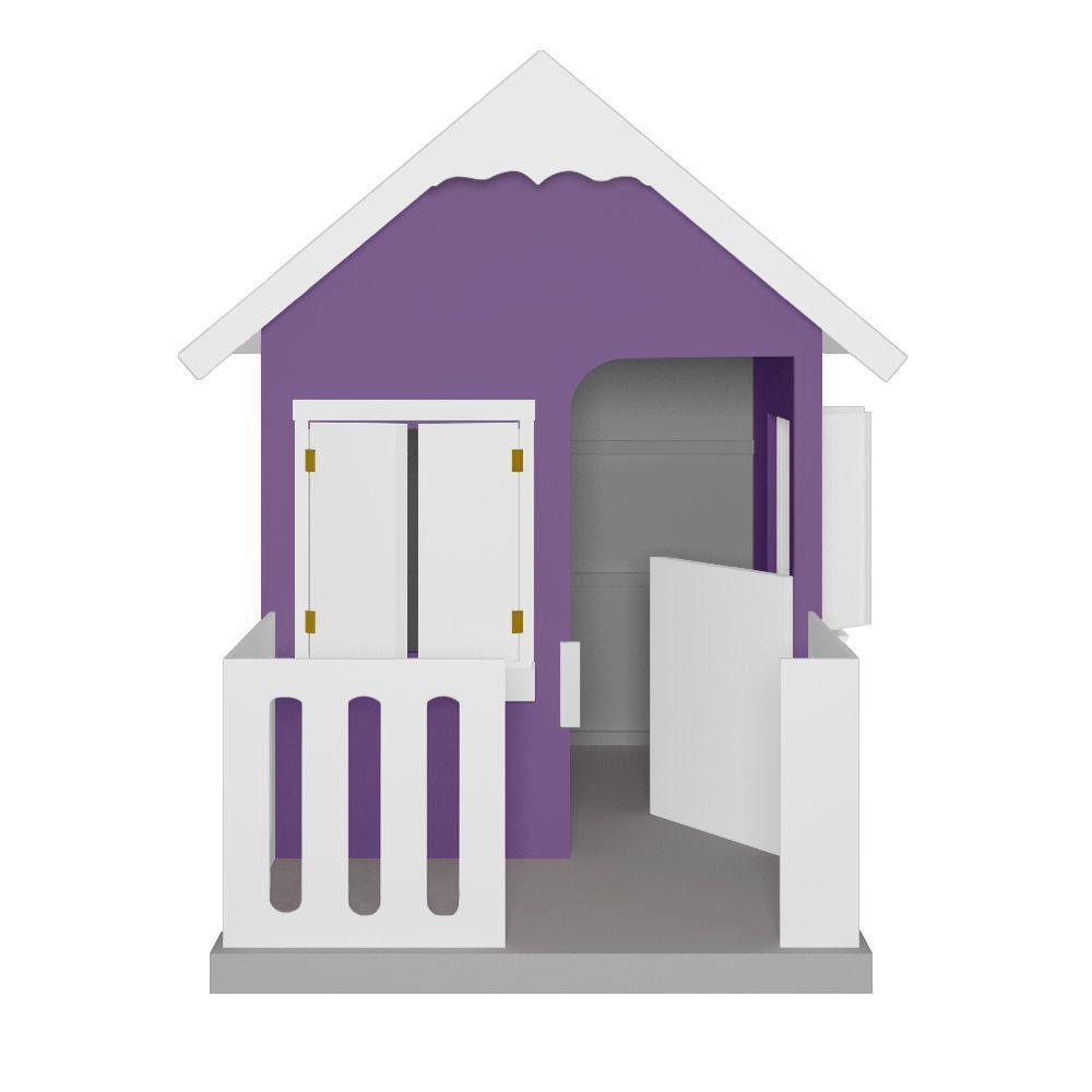 Casinha De Brinquedo Com Cercado E Cobertura Mdf Lilás/branco - Criança Feliz - 5