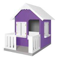 Casinha De Brinquedo Com Cercado E Cobertura Mdf Lilás/branco - Criança Feliz - 1
