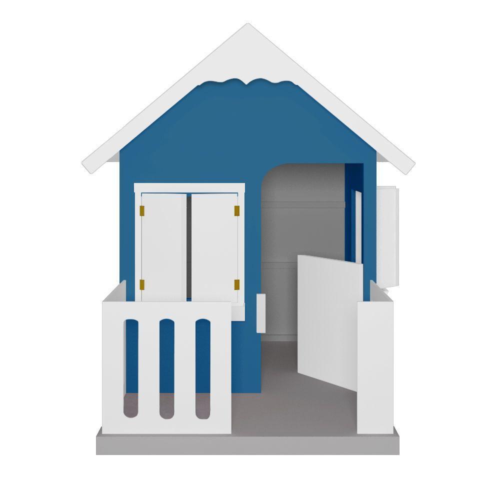 Casinha De Brinquedo Com Cercado E Cobertura Mdf Azul/branco - Criança Feliz - 5
