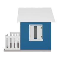 Casinha De Brinquedo Com Cercado E Cobertura Mdf Azul/branco - Criança Feliz