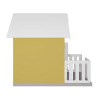 Casinha De Brinquedo Com Cercado E Cobertura Mdf Amarelo/branco - Criança Feliz - 3