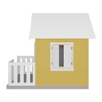Casinha De Brinquedo Com Cercado E Cobertura Mdf Amarelo/branco - Criança Feliz