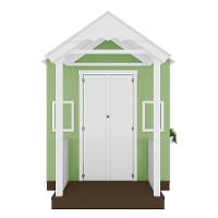 Casinha De Brinquedo Artesanal Com Varanda Mdf Branco/verde L12 - Criança Feliz