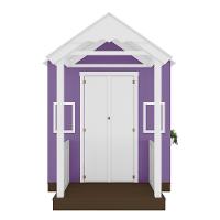 Casinha De Brinquedo Artesanal Com Varanda Mdf Branco/lilás L12 - Criança Feliz