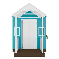 Casinha De Brinquedo Artesanal Com Varanda Mdf Branco/azul Turquesa L12 - Criança Feliz