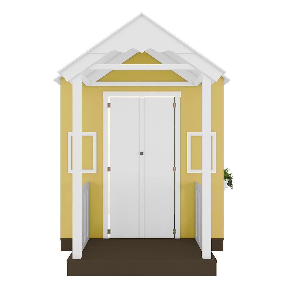 Casinha De Brinquedo Artesanal Com Varanda Mdf Branco/amarelo L12 - Criança Feliz - 4