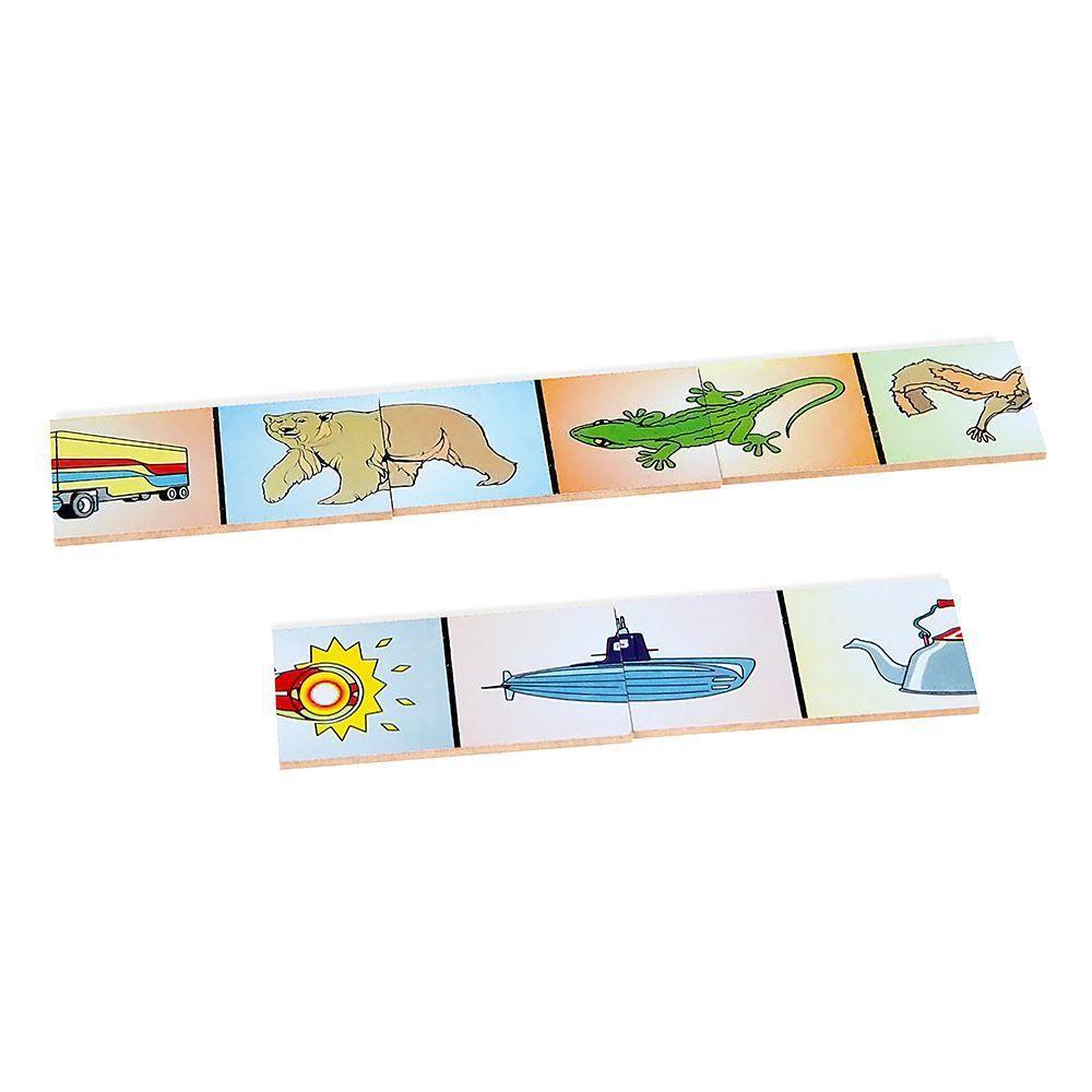 Dominó Metades - 28 Peças - Madeira - 1133 - Carlu - 2