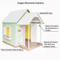 Casinha de Brinquedo com Telhado Branco Verde Criança Feliz - 5