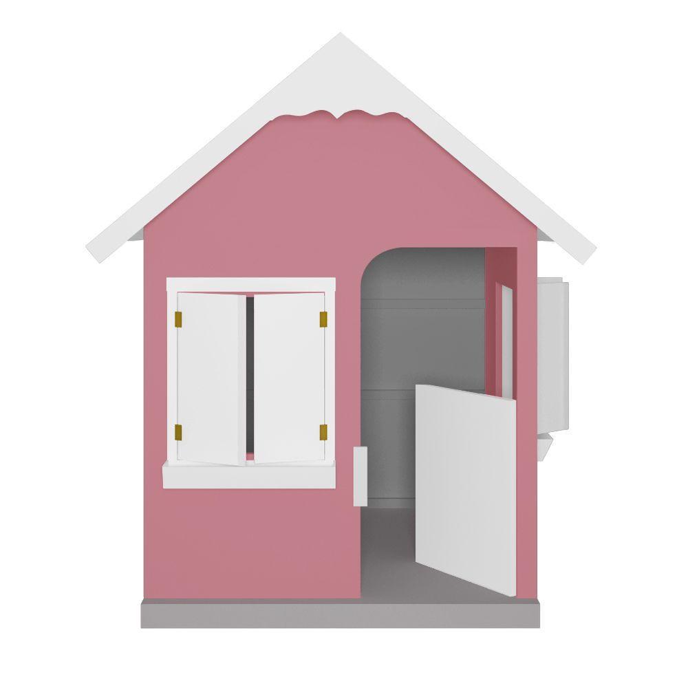 Casinha De Brinquedo Com Floreiros Mdf Rosa/branco - Criança Feliz - 5
