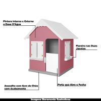 Casinha De Brinquedo Com Floreiros Mdf Rosa/branco - Criança Feliz - 7