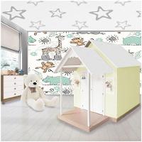 Casinha de Brinquedo com Telhado Branco e Amarelo - 2