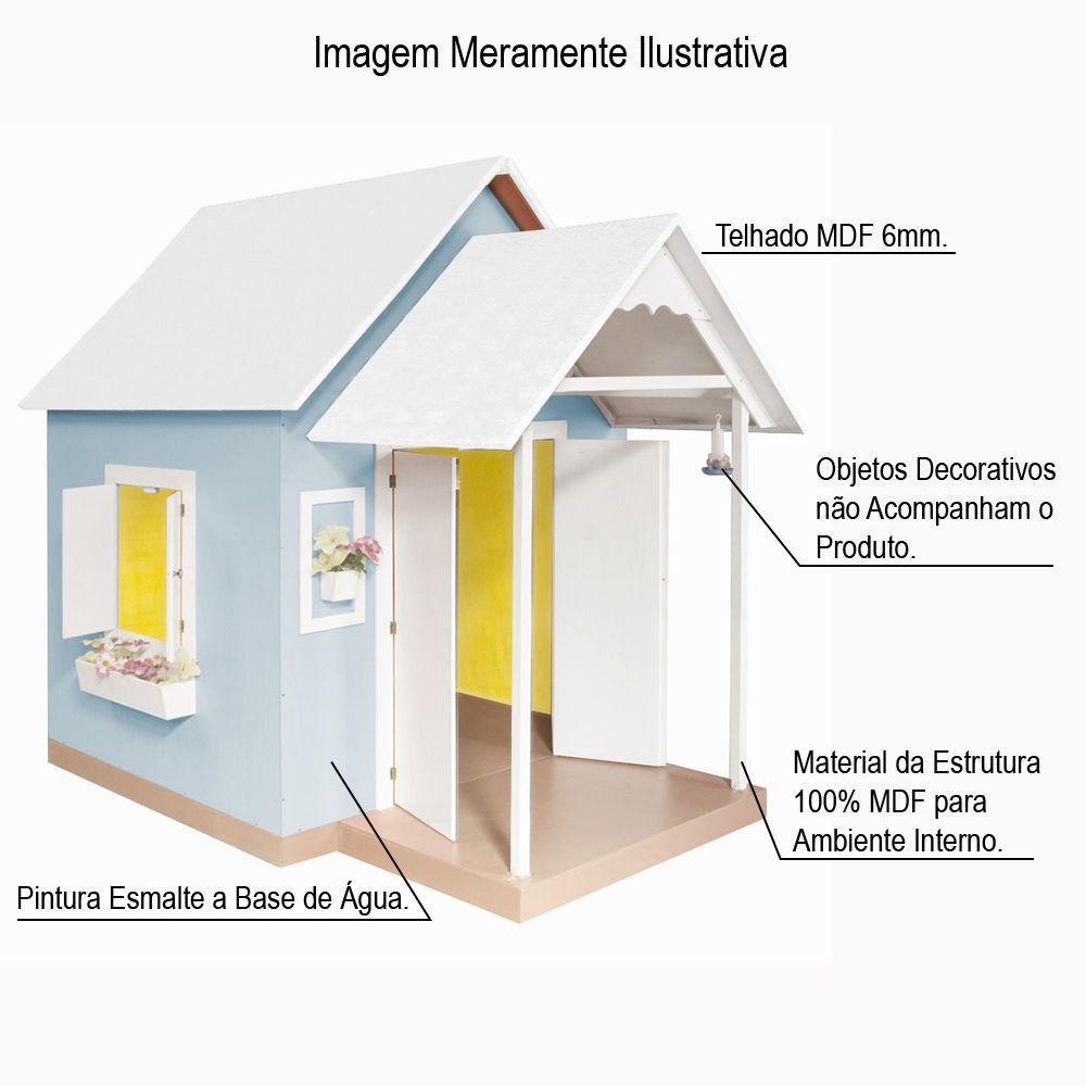 Casinha de Brinquedo com Telhado Branco e Azul Bebê - 4