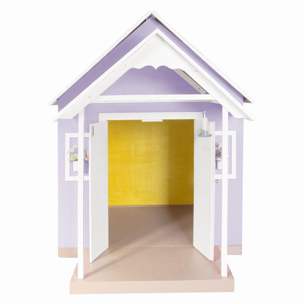 Casinha de Brinquedo Com Telhado Branco e lilás - 2