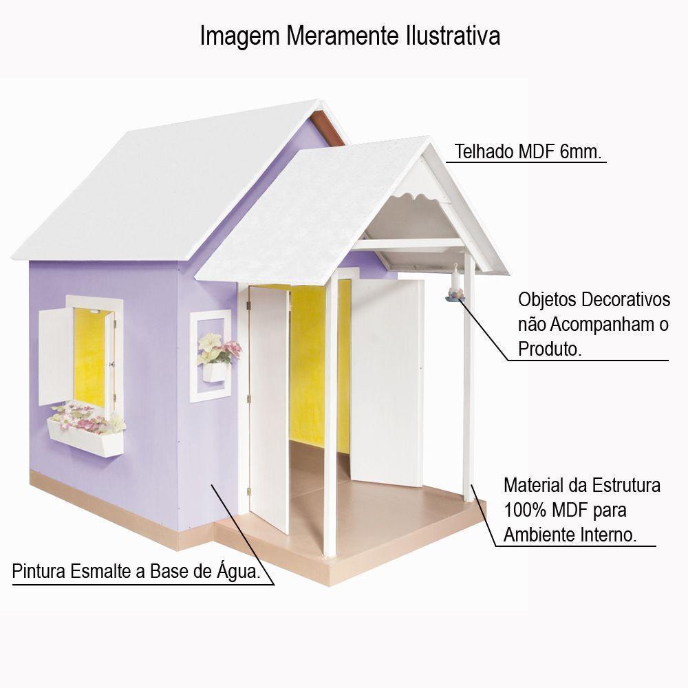 Casinha de Brinquedo Com Telhado Branco e lilás - 4