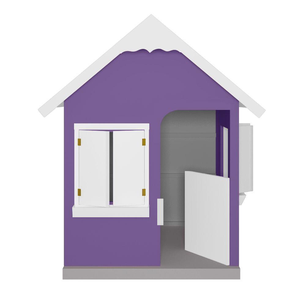 Casinha De Brinquedo Com Floreiros Mdf Lilás/branco - Criança Feliz - 5