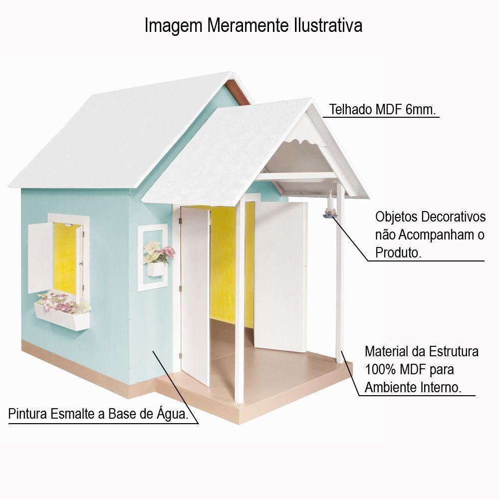 Casinha de Brinquedo com Telhado Branco/verde Água Criança Feliz - 6