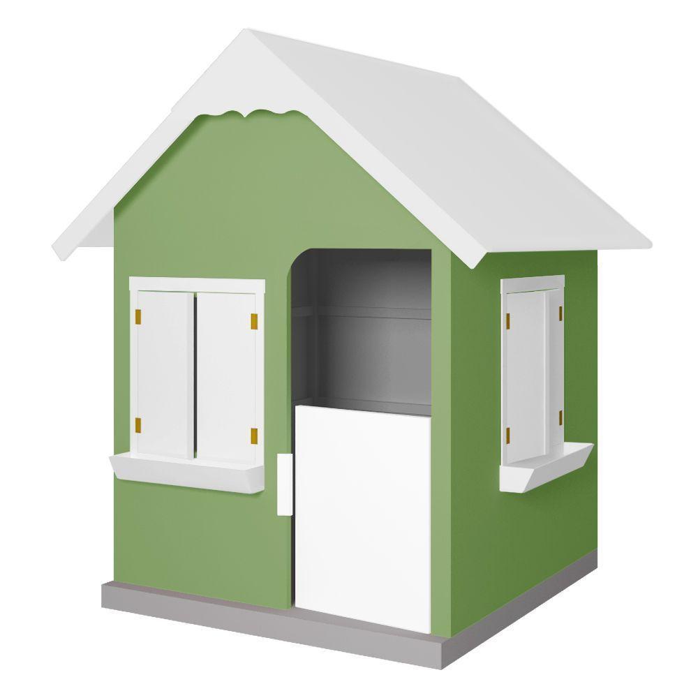 Casinha De Brinquedo Com Floreiros Mdf Verde/branco - Criança Feliz - 1