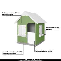 Casinha De Brinquedo Com Floreiros Mdf Verde/branco - Criança Feliz - 7