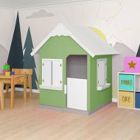 Casinha De Brinquedo Com Floreiros Mdf Verde/branco - Criança Feliz - 9