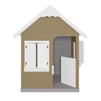 Casinha De Brinquedo Com Floreiros Mdf Bege/branco - Criança Feliz - 5