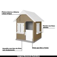 Casinha De Brinquedo Com Floreiros Mdf Bege/branco - Criança Feliz - 7