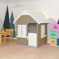 Casinha De Brinquedo Com Floreiros Mdf Bege/branco - Criança Feliz - 9