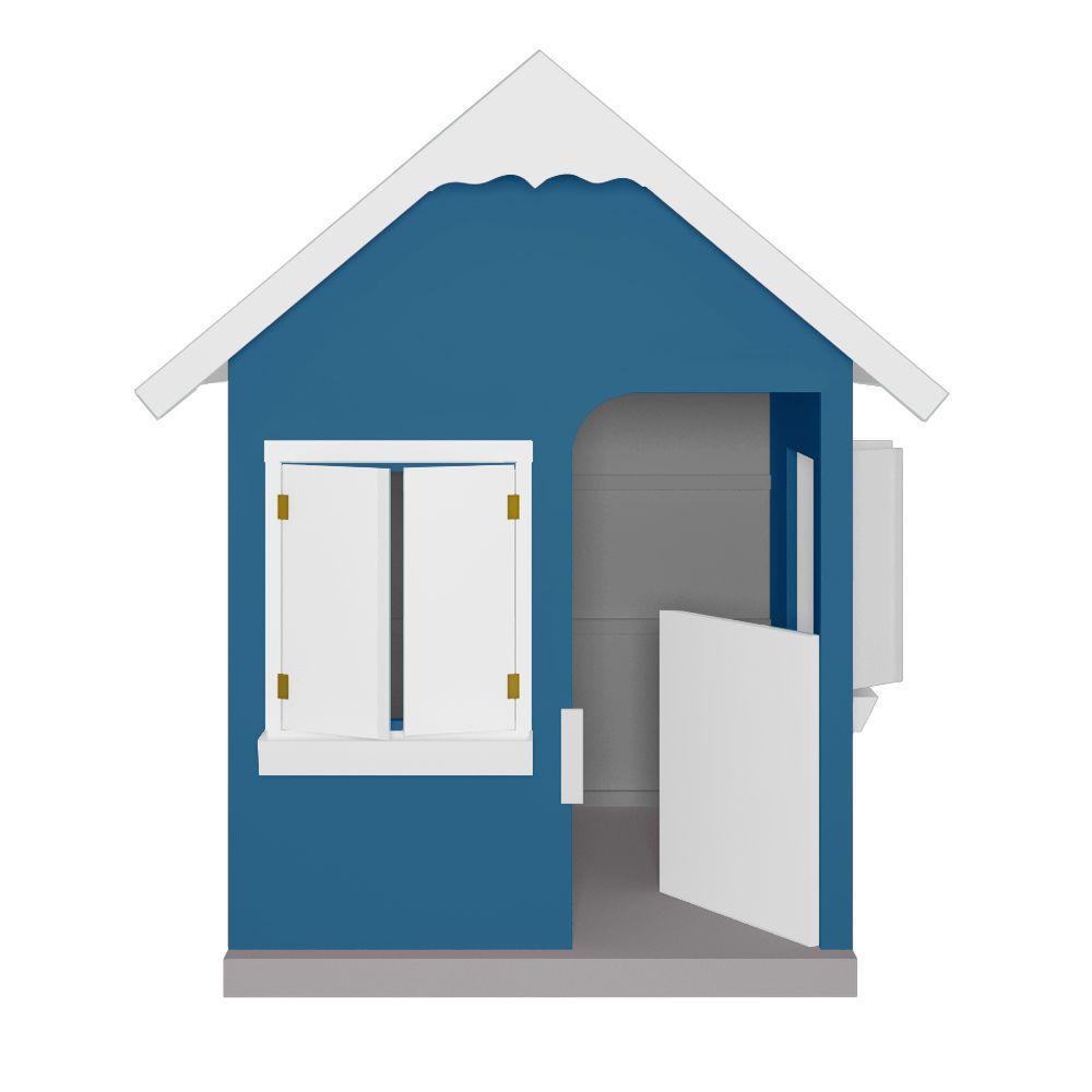 Casinha De Brinquedo Com Floreiros Mdf Azul/branco - Criança Feliz - 5