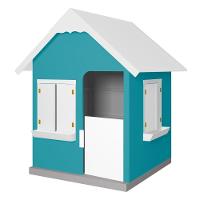 Casinha De Brinquedo Com Floreiros Mdf Azul Turquesa/branco - Criança Feliz - 1