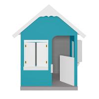 Casinha De Brinquedo Com Floreiros Mdf Azul Turquesa/branco - Criança Feliz - 3