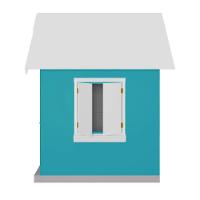 Casinha De Brinquedo Com Floreiros Mdf Azul Turquesa/branco - Criança Feliz - 9