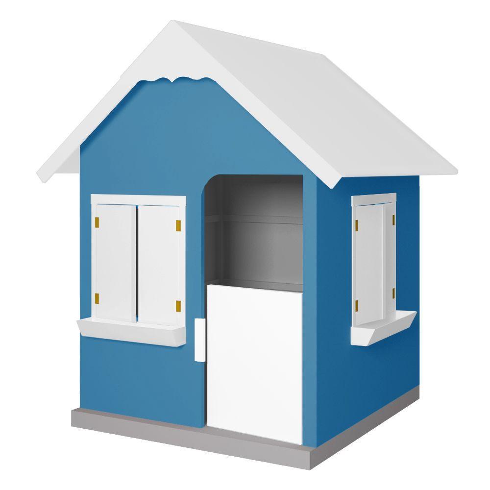 Casinha De Brinquedo Com Floreiros Mdf Azul Claro/branco - Criança Feliz - 1