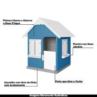 Casinha De Brinquedo Com Floreiros Mdf Azul Claro/branco - Criança Feliz - 7