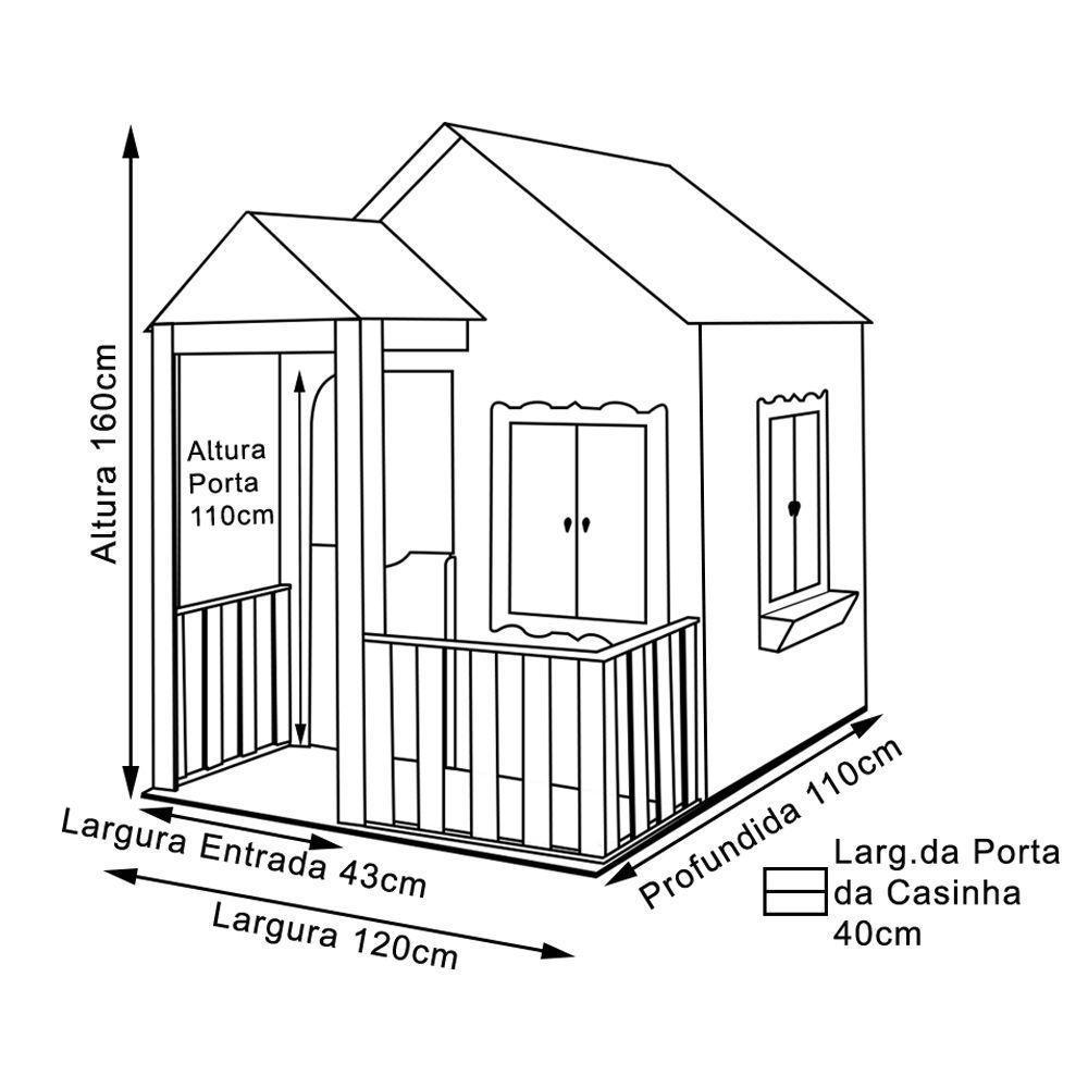 Casinha de Brinquedo com Cercado Azul Bebê e Branco - 4