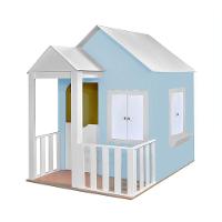 Casinha de Brinquedo com Cercado Azul Bebê e Branco - 3