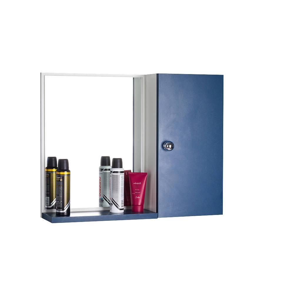 Espelho para Banheiro com Armário Azul - 5