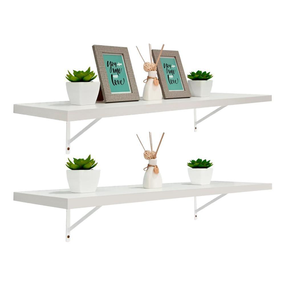 Kit 2 Prateleiras 100 x 30cm Branco Espessura 25mm - 1