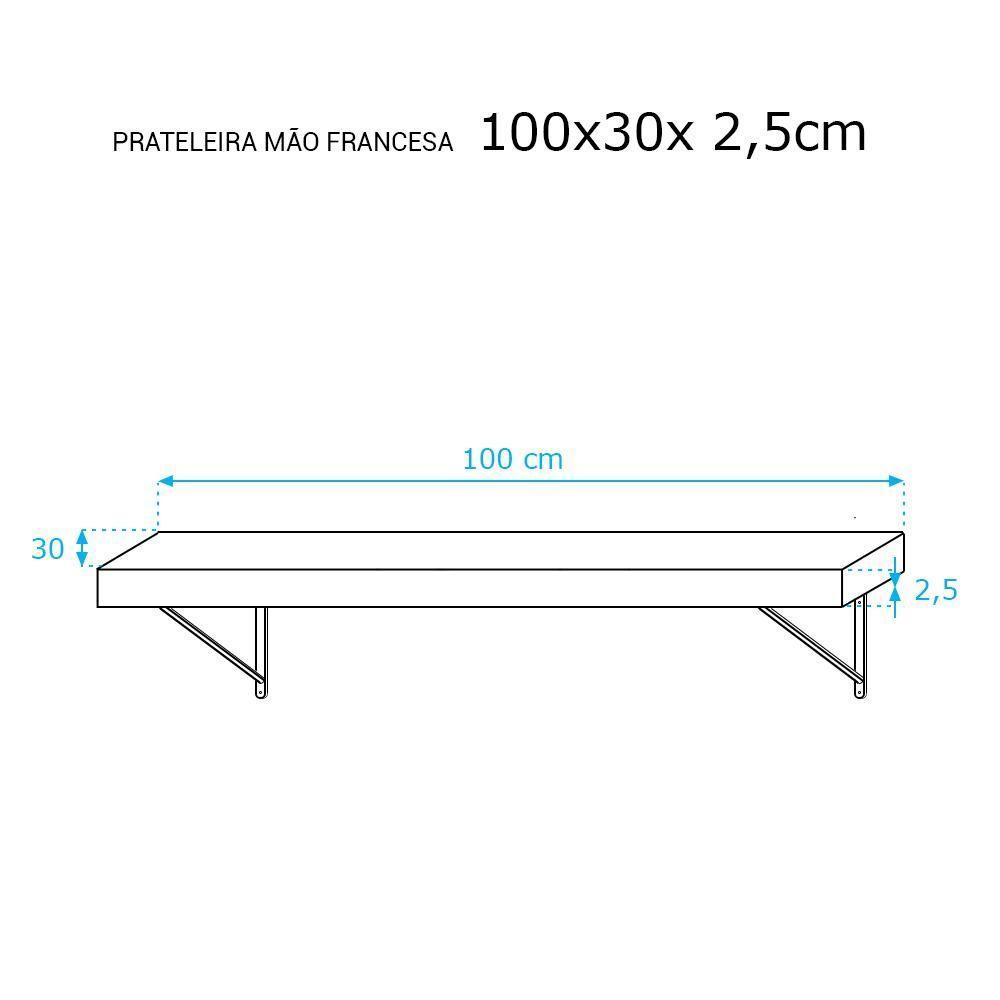 Kit 2 Prateleiras 100 x 30cm Branco Espessura 25mm - 4