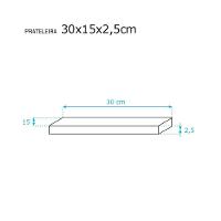 Kit 2 Prateleiras 30 x 15cm Branco Espessura 25mm Invisível