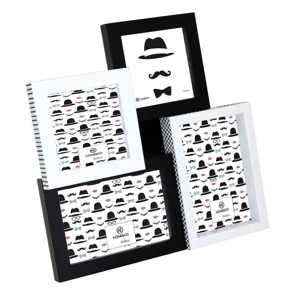 Home&amp;co Maddie Porta-retratos Plástico Preto 4 Fotos - 1