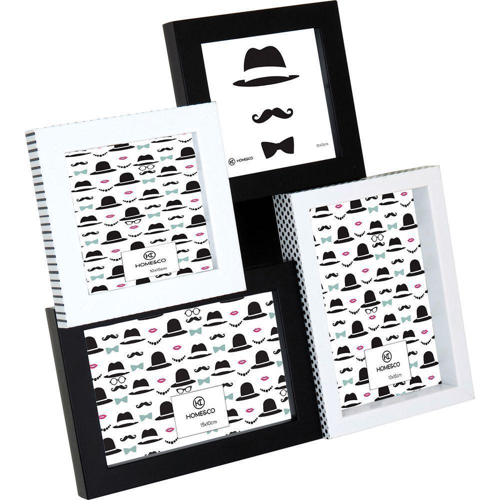 Home&amp;co Maddie Porta-retratos Plástico Preto 4 Fotos - 2