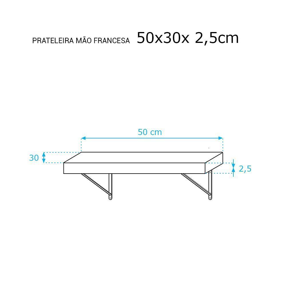 Kit 3 Prateleiras 50 x 30cm Branco Espessura 25mm - 4