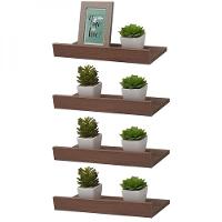 Kit 4 Prateleiras Porta Quadros 50 x 10cm Nogal - 3