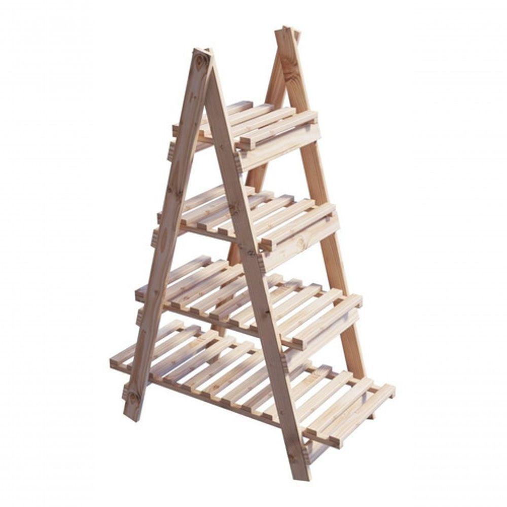 Piramide Estante 4 Prateleiras Para Utensilios Pinus - 1