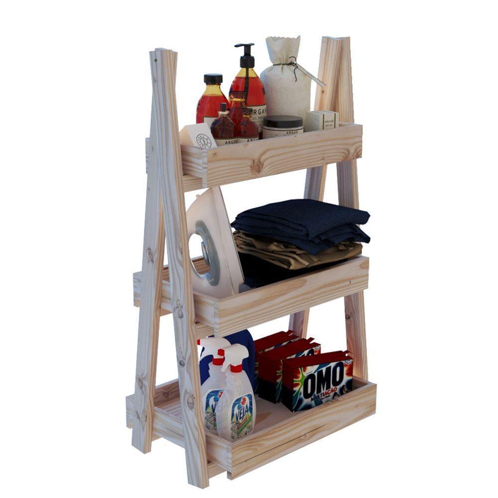 Utensilio Para Cozinha Móvel Pinus 3 Andares Fruteira  - 4